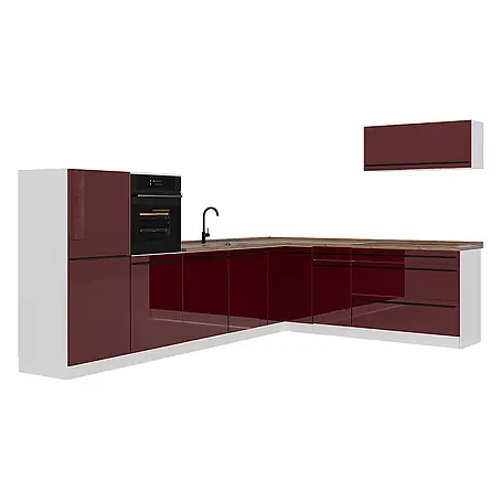Eckküche R-Line 327 cm Rot Hochglanz Art.-Nr. 66810