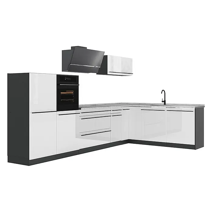 Eckküche R-Line 347 cm Weiß Hochglanz Art.-Nr. 66835 online kaufen bei BAUHAUS