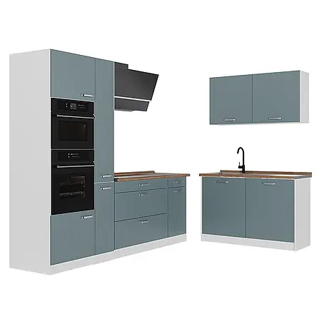 Eckküche R-Line 230 cm Blau-Grau Art.-Nr. 67512