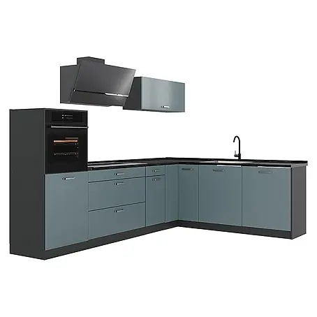 Eckküche R-Line 287 cm Blau-Grau Art.-Nr. 67525