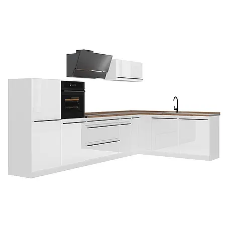 Eckküche R-Line 347 cm Weiß Hochglanz Art.-Nr. 66862