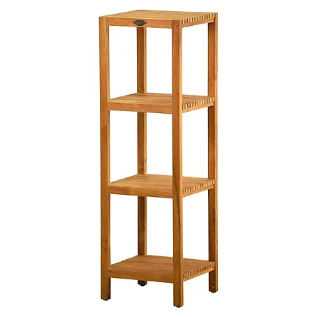 Badregal Holz Mariella Teak Massivholz ideal für Feuchträume 128 cm hoch