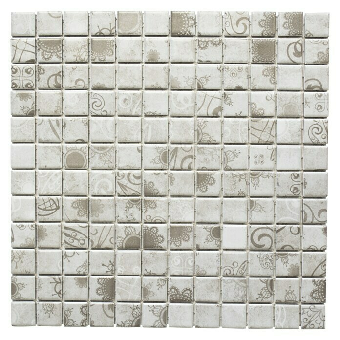 Mozaïektegel Quadrat LACEO LB 106 (30 x 30 cm, Grijs, Mat)