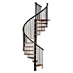Minka Spindeltreppe Spiral Effect (Durchmesser: 140 cm, Schwarz, Farbe Stufen: Buche Hell, Geschosshöhe: Max. 309 cm)