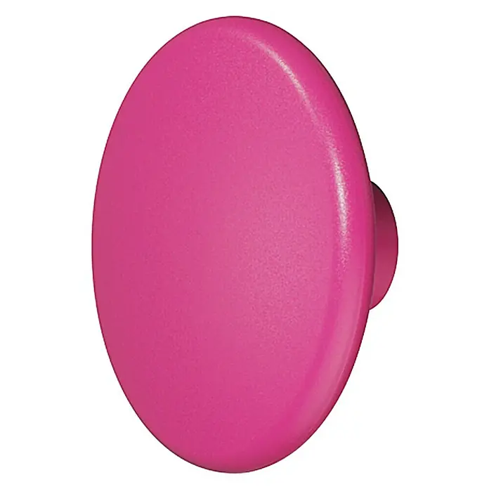 Häfele Pomo para muebles - Tipo de tirador del mueble: Botón, Ø x Al: 52 x 24 mm, Plástico, Pink - Primer plano de un tirador ovalado rosa vibrante para armarios, perfecto para añadir un toque de estilo a la decoración.