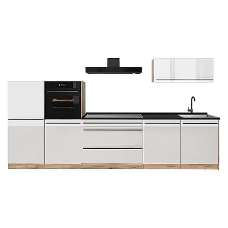 Küchenzeile R-Line 340 cm Weiß Hochglanz Art.-Nr. 66537