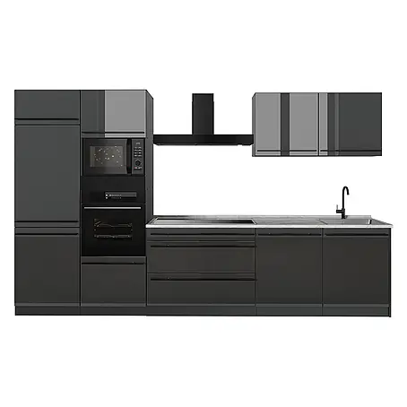 Küchenzeile R-Line 340 cm Anthrazit Hochglanz Art.-Nr. 66556