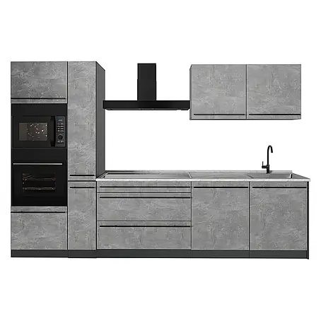 Küchenzeile R-Line 310 cm Beton Art.-Nr. 67199