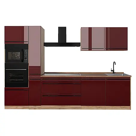 Küchenzeile R-Line 310 cm Rot Hochglanz Art.-Nr. 66444