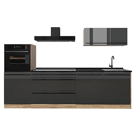 Küchenzeile R-Line 280 cm Anthrazit Hochglanz Art.-Nr. 66484