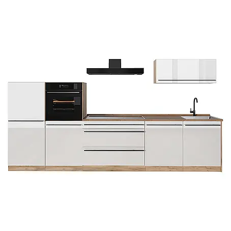 Küchenzeile R-Line 340 cm Weiß Hochglanz Art.-Nr. 66538