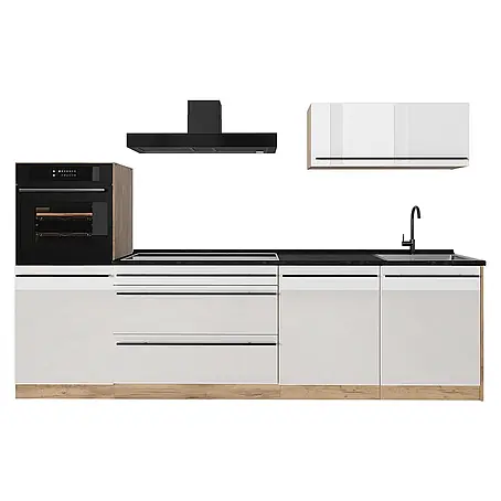 Küchenzeile R-Line 280 cm Weiß Hochglanz Art.-Nr. 66493