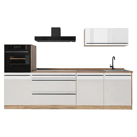 Küchenzeile R-Line 280 cm Weiß Hochglanz Art.-Nr. 66494
