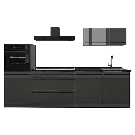 Küchenzeile R-Line 280 cm Anthrazit Hochglanz Art.-Nr. 66468