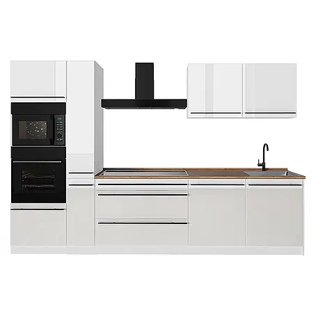Küchenzeile R-Line 310 cm Weiß Hochglanz Art.-Nr. 66462