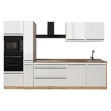 Küchenzeile R-Line 310 cm Weiß Hochglanz Art.-Nr. 66450