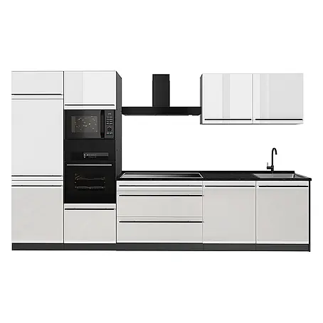 Küchenzeile R-Line 340 cm Weiß Hochglanz Art.-Nr. 66565