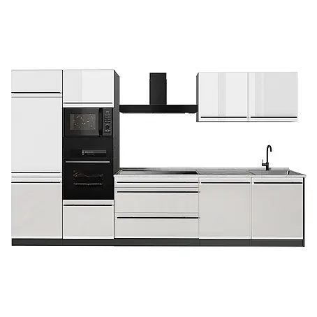 Küchenzeile R-Line 340 cm Weiß Hochglanz Art.-Nr. 66567