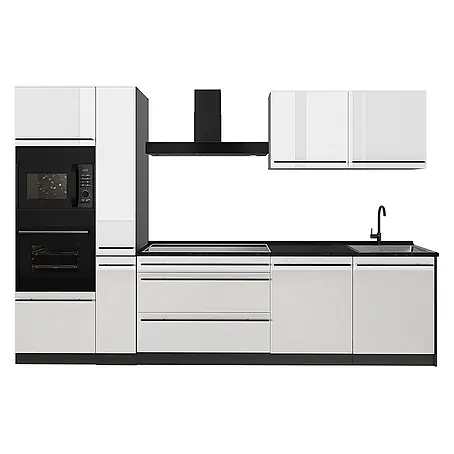 Küchenzeile R-Line 310 cm Weiß Hochglanz Art.-Nr. 66436