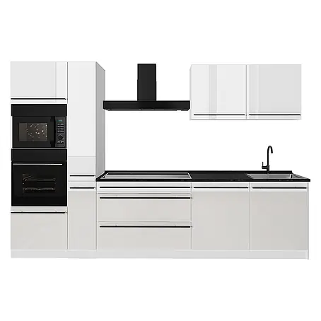Küchenzeile R-Line 310 cm Weiß Hochglanz Art.-Nr. 66461
