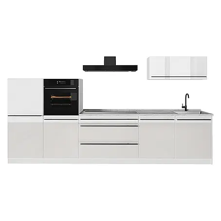 Küchenzeile R-Line 340 cm Weiß Hochglanz Art.-Nr. 66551