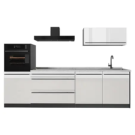 Küchenzeile R-Line 280 cm Weiß Hochglanz Art.-Nr. 66479