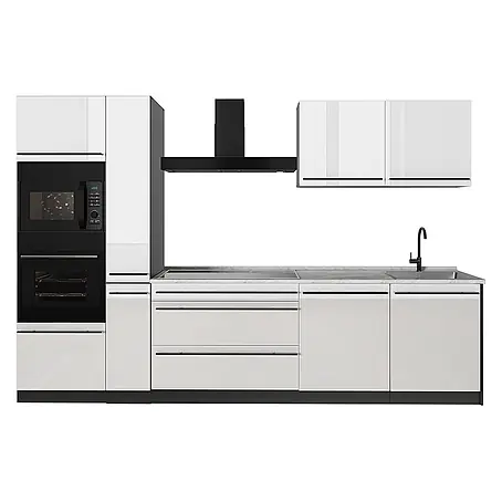 Küchenzeile R-Line 310 cm Weiß Hochglanz Art.-Nr. 66435