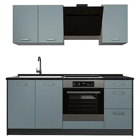 Singleküche R-Line 180 cm Blau-Grau Art.-Nr. 66984