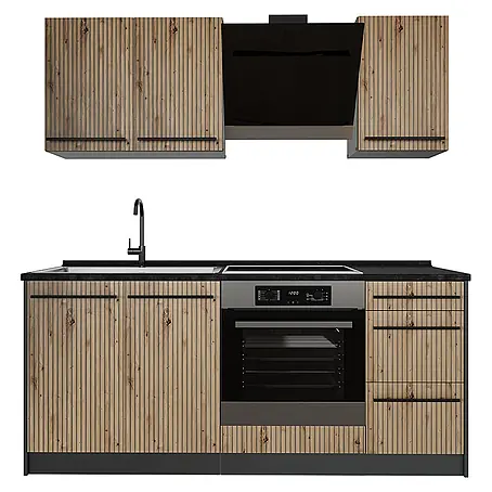 Singleküche R-Line 180 cm Artisan-Eiche Art.-Nr. 66973