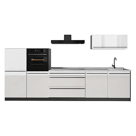 Küchenzeile R-Line 340 cm Weiß Hochglanz Art.-Nr. 66523