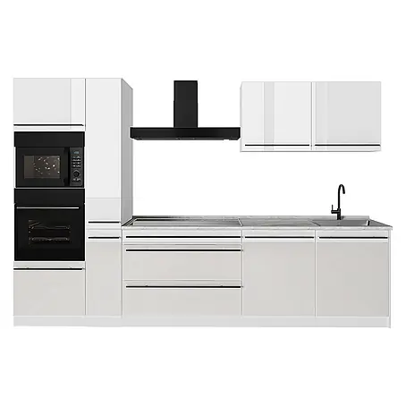 Küchenzeile R-Line 310 cm Weiß Hochglanz Art.-Nr. 66463