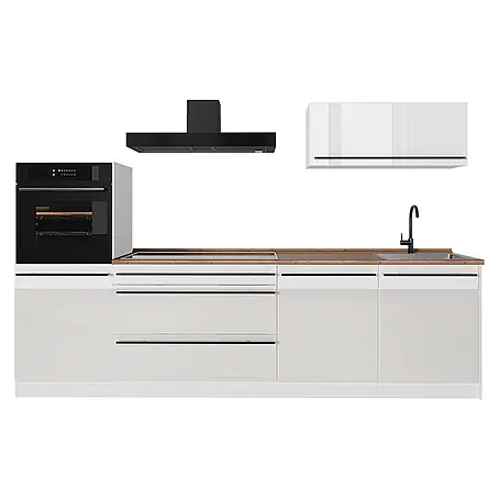 Küchenzeile R-Line 280 cm Weiß Hochglanz Art.-Nr. 66506
