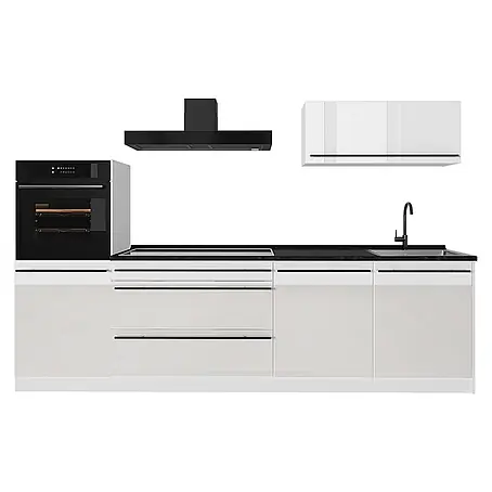 Küchenzeile R-Line 280 cm Weiß Hochglanz Art.-Nr. 66505