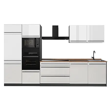 Küchenzeile R-Line 340 cm Weiß Hochglanz Art.-Nr. 66566