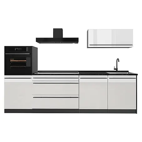Küchenzeile R-Line 280 cm Weiß Hochglanz Art.-Nr. 66477