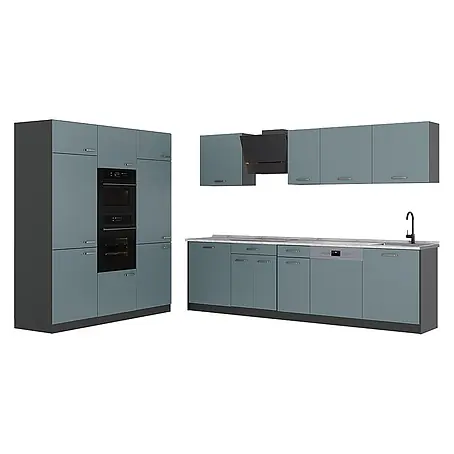 Küchenzeile R-Line 180 cm Blau-Grau Art.-Nr. 67024