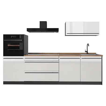 Küchenzeile R-Line 280 cm Weiß Hochglanz Art.-Nr. 66478
