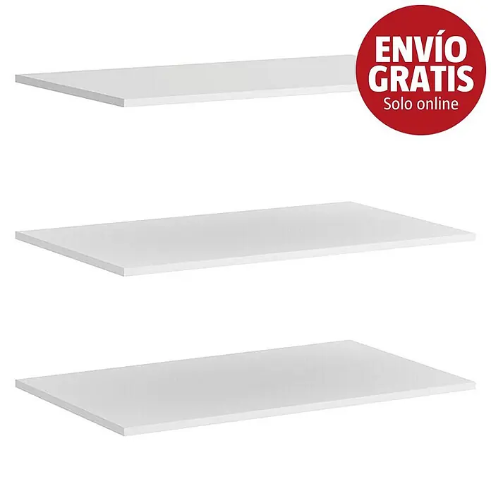 Dekit Set de estanterías - L x An x Al: 150 x 72 x 1,6 cm, Blanco - Imagen de campaña