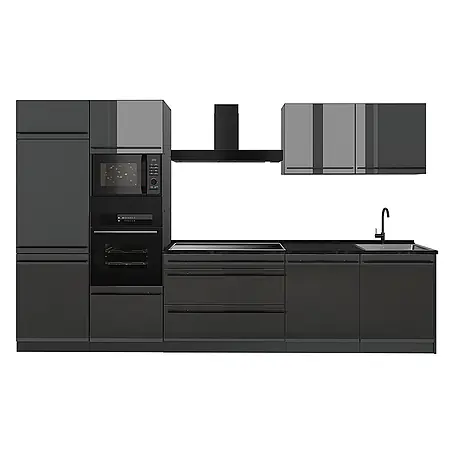 Küchenzeile R-Line 340 cm Anthrazit Hochglanz Art.-Nr. 66553