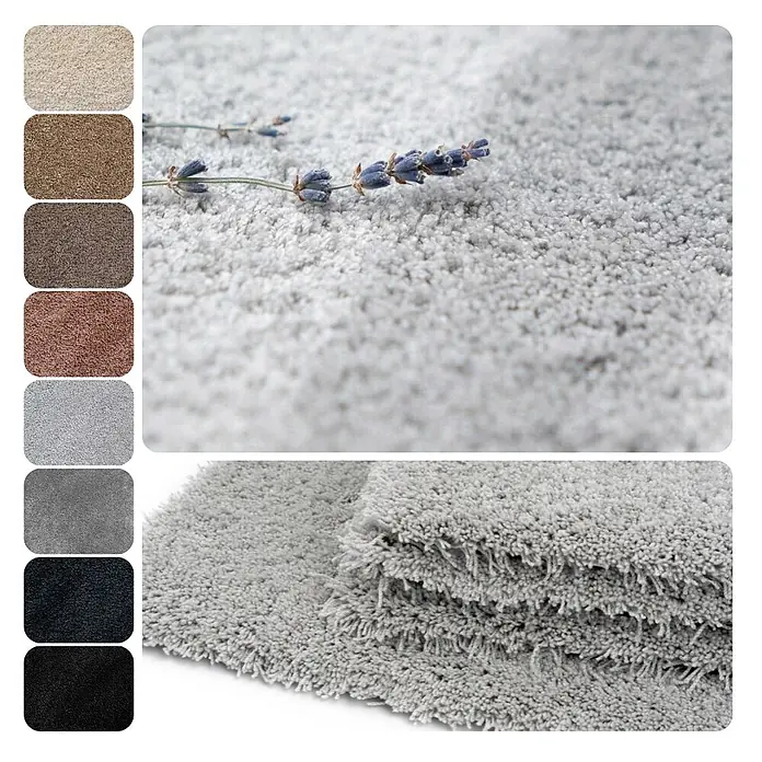 Teppichfliesen 50x50 cm selbstliegend, Velours Hochflor, Hell-Grau online kaufen bei BAUHAUS