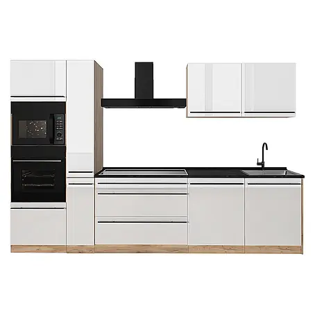 Küchenzeile R-Line 310 cm Weiß Hochglanz Art.-Nr. 66449