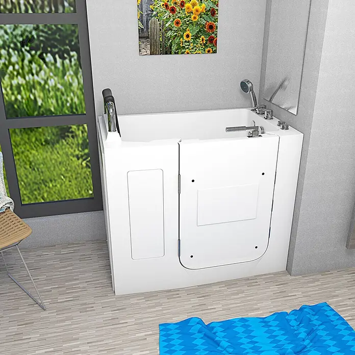 Sitzwanne Whirlpool Badewanne mit Tür S08WP-C-L 110x68cm - 