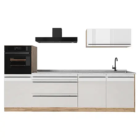 Küchenzeile R-Line 280 cm Weiß Hochglanz Art.-Nr. 66495