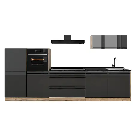 Küchenzeile R-Line 340 cm Anthrazit Hochglanz Art.-Nr. 66525