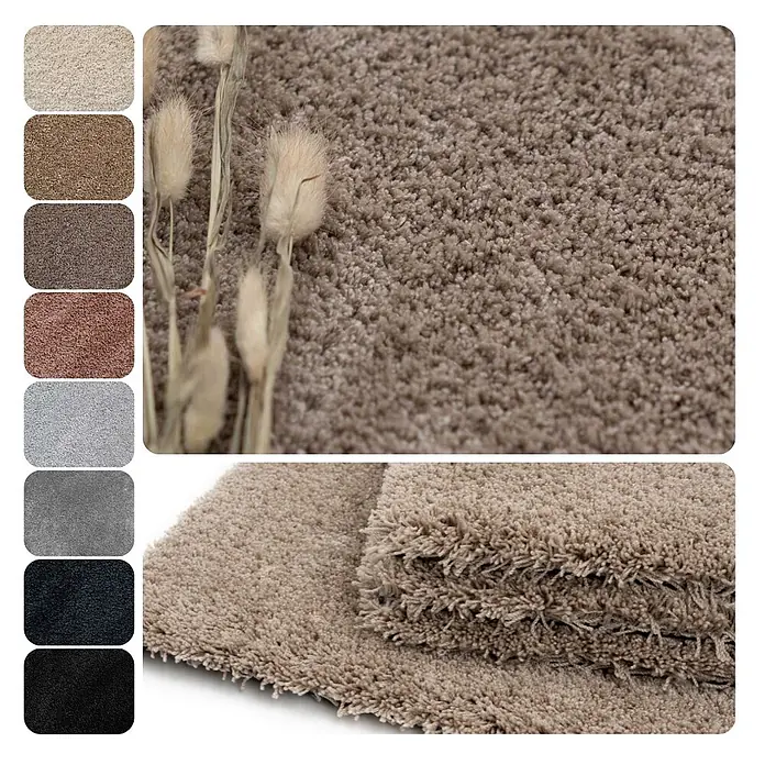 Teppichfliesen 50x50 cm selbstliegend, Velours Hochflor, Braun Grau online kaufen bei BAUHAUS