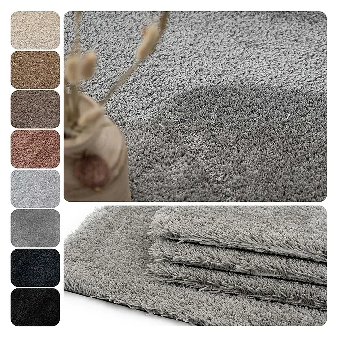 Teppichfliesen 50x50 cm selbstliegend, Velours Hochflor, Grau online kaufen bei BAUHAUS