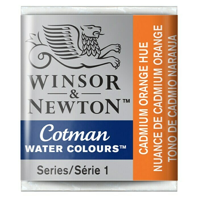 Winsor & Newton Cotman AquarellfarbeKadmiumorange, Topf Front View