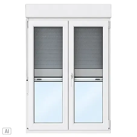 Balconera de PVC practicable-oscilobatiente con mosquitera