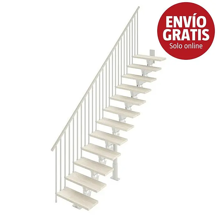 Scrigno Escalera principal Lumina Recta - Blanco/Blanco, 75 cm, Recto, Altura de planta: 241 cm - 289 cm - Imagen de campaña