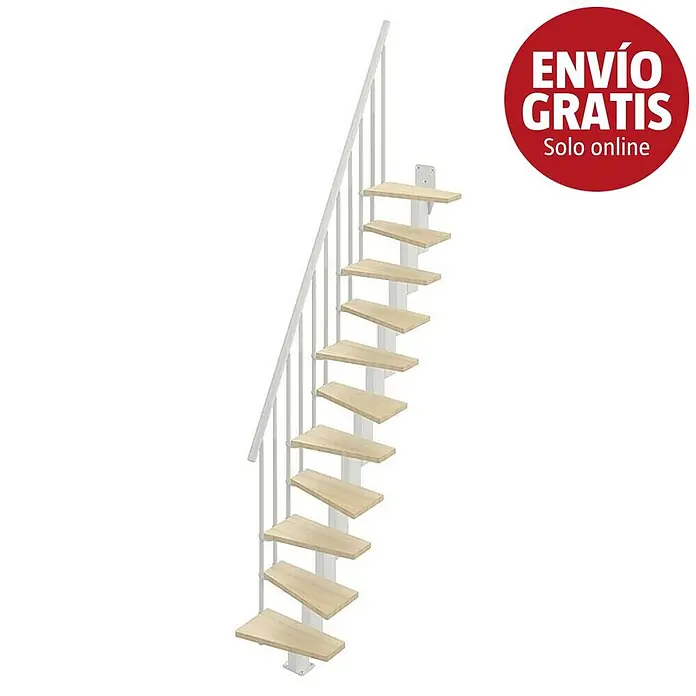 Scrigno Escalera principal Birka - Beige, Blanco, Ancho: 60 cm, Recto, Altura de planta: 240 cm - 284 cm - Imagen de campaña